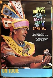 PÓSTER PROMOCIONAL 1998 JIMMY BUFFETT Don't Stop The Carnival auténtico nuevo stock antiguo - Imagen 1 de 1