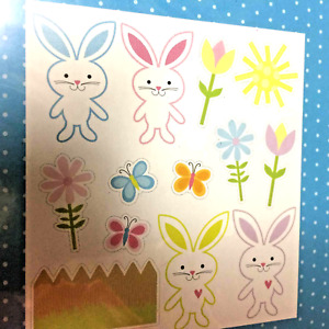 Cute Easter BUNNY PUZZLE MAGNETS Spring Flowers Holiday Decorations Party Favors