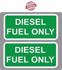 Pair of (2) Diesel Fuel Only Oil Decals Stickers Warning Label 2.5" x 5.25" p5