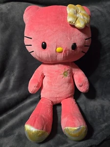 Build a Bear Hello Kitty Sunshine Coral Pink Yellow Plush 2013 W/ BOW!! Rare - Picture 1 of 5