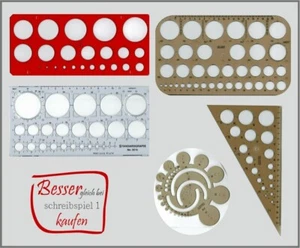 Zeichenschablonen Kreisschablone Lochkreisschablone Radiusschablone Dreieck - Bild 1 von 13