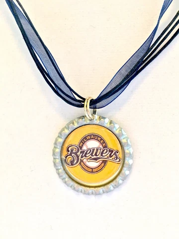 BASEBALL FANS!!  Milwaukee BREWERS Baseball Necklace Cover