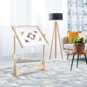 32CT Cross Stitch Stand 360 Rotation Adjustable Embroidery Tapestry Wooden Frame - Picture 1 of 9