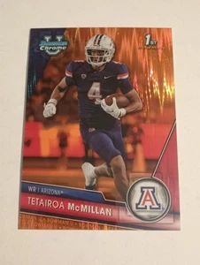 Tetairoa McMillan 2023 1st Bowman Orange Surge /25 Card #68 Carolina Panthers - Picture 1 of 7