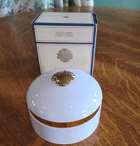 Vintage Estee Lauder White Linen parfümierter Körperpuder 4,25 Oz. Neu im Karton versiegelt - Bild 1 von 13