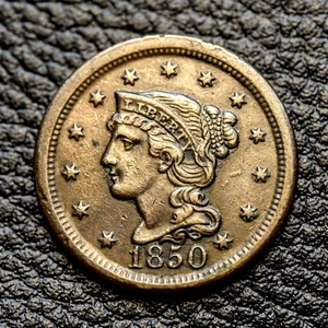 (ITM-7383) 1850 Braided Hair Cent ~ AU+ Condition ~ COMBINED SHIPPING! - Picture 1 of 3