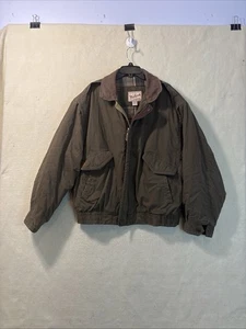 Woolrich Jacke XL Vintage grün kariert gefüttert Outdoor Bomber Mantel Chore - Bild 1 von 17