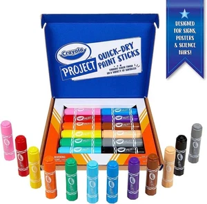 Crayola Quick Dry Paint Sticks Colour, Paint Set for Kids, Set of 12 Colours NEW - Picture 1 of 8