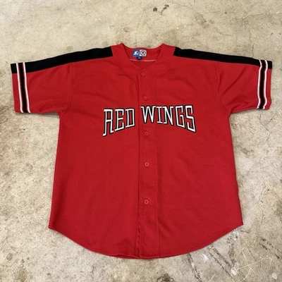 Vintage 90s Detroit Red Wings Starter Baseball Jersey XL - Image 1 of 4