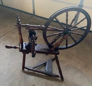 RUEDA GIRATORIA DE MADERA ANTIGUA ÚNICA DE COLECCIÓN Sin Marca Hecha en Casa Exhibible - Imagen 1 de 14