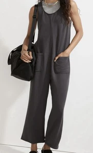 Madewell Superbrushed Pull-On Jumpsuit Gr. S Schwarz Kohle Einteiler MC198 - Bild 1 von 8