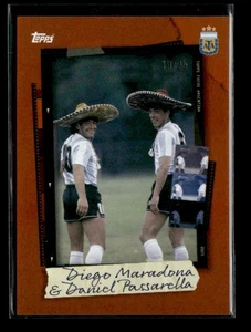 Diego Maradona Daniel Passarella 2025 Topps Focus Argentina Snapshots Orange /25 - Picture 1 of 2