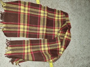 Bufanda multicolor vintage 48"L lana y rayón marrón Rich's Inc Atlanta - Imagen 1 de 4