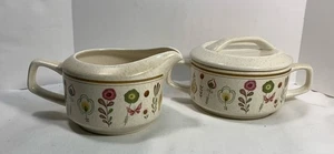 Lenox Sprite Temper Ware  Vintage Creamer & Sugar Bowl W/Lid  MCM Oven  Freezer - Picture 1 of 14