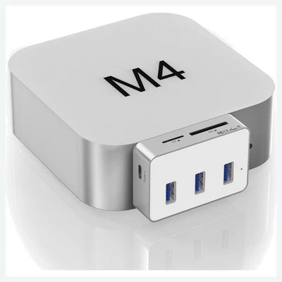 Mac mini M4 Dock Dockingstation 6-in-1 USB-C HDMI SD TF Aluminium - Bild 1 von 4