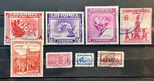 Colombia Stamps Lot of 8 old stamps MH* and used  /1 - Picture 1 of 1