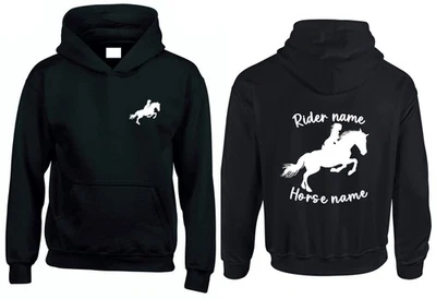 FOTL OR GILDAN Equestrain Hoodie personalised dressage rider horse name stallion xmas gift top