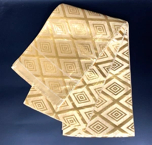 Japanese Kimono Belt Fukuro Obi Diamond Pattern Gold Traditional Formal Vintage - Picture 1 of 9