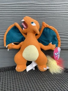 Neu mit Etikett Vintage 1999 Pokemon Charizard Plüschtier 8 Zoll Play by Play Tomy Nintendo Go 90er - Bild 1 von 8