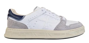 PREMIATA men's shoes sneaker fabric suede leather QUINN 7323 white-blue - Picture 1 of 7
