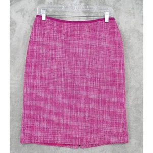 Falda Talbots 4 Texturizado Tweed Recto Lápiz Carrera Oficina Forrada Mezcla de Lana - Imagen 1 de 5