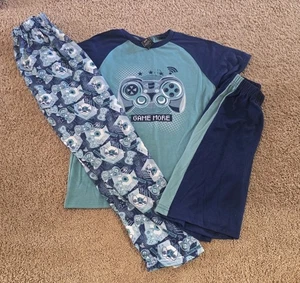 Boys 3 Piece Pajamas Set. Size 16/18. Quad Seven Brand. Short Sleeve. Gaming - Picture 1 of 5