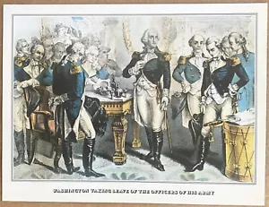 1976 Currier & Ives Book Print ~ George Washington and his Officers - Picture 1 of 1