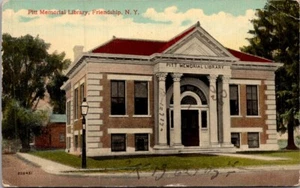 PITT MEMORIAL LIBRARY Friendship, New York NY c1917 Postcard - Picture 1 of 2