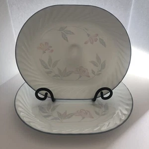 Corelle By Corning Pink Trio Serving Platters 12" Swirl Rim Design Set of 2 - Picture 1 of 21