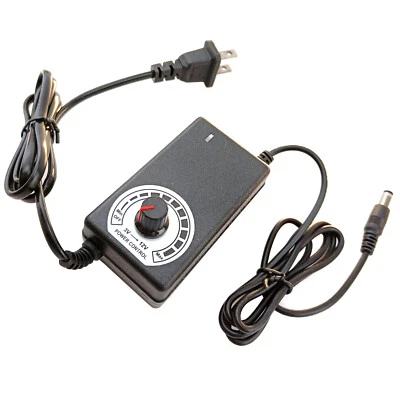 DC 3-12V 3A 36W Power Supply Adapter Adjustable Output AC100-240V Input US Plug - Image 1 of 4