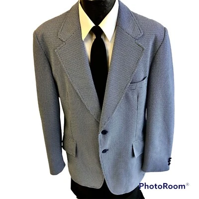 Abrigo Deportivo Azul Sir Walter De Colección Años 70 Mod TEXTURIZADO Chaqueta Disco 3D Blazer Geométrico Foto 1 de 4