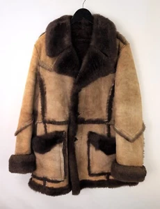 VTG BERMAN'S Men's Size 40 Sheepskin Shearling Coat Marlboro Rancher Cowboy - Picture 1 of 8