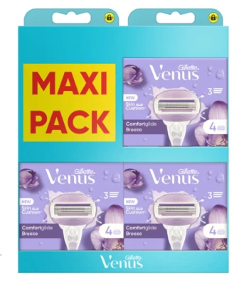 Pack 12 Lames Gillette VENUS "Comfortglide Breeze" Lot Recharges Rasoir Femme 3*