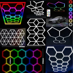 Hexagon LED lamp tubes workshop garage ceilings light honeycomb lighting fashions - Picture 1 of 88
