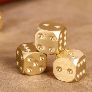5pcs Solid Brass Polyhedral Dice Club Board Game Party Supplies Necessary EDC - Picture 1 of 10