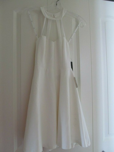 OFF WHITE Abito Lulu's Off White stile Halter svasato taglia S nuovo con etichetta ritagliato dietro