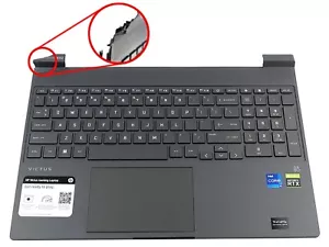CONJUNTO REPOSAMANOS TECLADO HP VICTUS 15-FA TOUCHPAD N13298-001 **ESQUINA ROTA** - Imagen 1 de 2