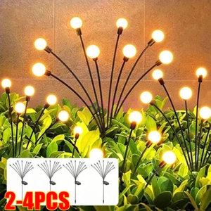 2/4 Pack Swaying LED Solar Powered Garden Light Outdoor Stake Firefly Patio Lamp - Picture 1 of 19