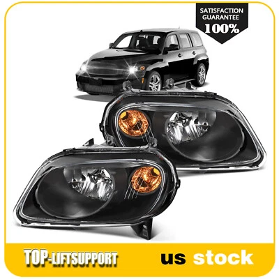 For 2006-2011 Chevy HHR Black Housing Headlights Assembly w/Reflector Pair - Изображение 1 из 4