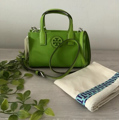 NWT TORY BURCH ELLA MINI NYLON TOTE/CROSSBODY WHEAT GRASS - Image 1 of 4