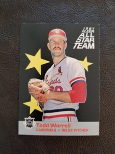 Tarjeta insertada del equipo Fleer All Star Todd Worrell 1987 #8 St. Louis Cardinals - Imagen 1 de 2