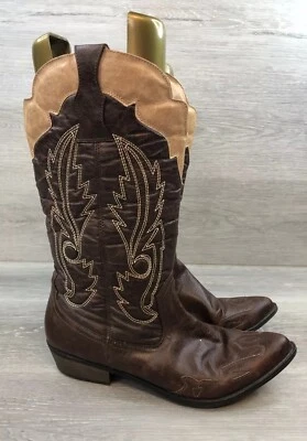 Bota Western Coconuts Cimmaron para Mujer 11 Cuero Marrón Bordado Vaquero Rodeo Foto 1 de 4