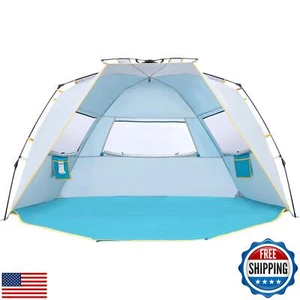WolfWise 6-7 Person Easy Up Beach Tent UPF 50+ Portable Instant Sun Shelter C - Picture 1 of 5