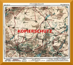 Fürstenwalde +Hundert Jahre alter topografischer Umgebungsplan+ Briesen, Trebus - Bild 1 von 3