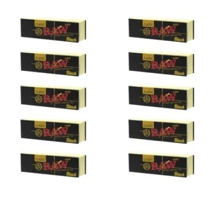 RAW Black Natural Unrefined Filter Tips 10 Pack (500 Tips) - Picture 1 of 3