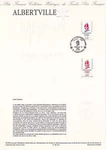 Philatelistisches Dokument 1. Tag 03- 1990 Olympische Winterspiele Albertville - Bild 1 von 1