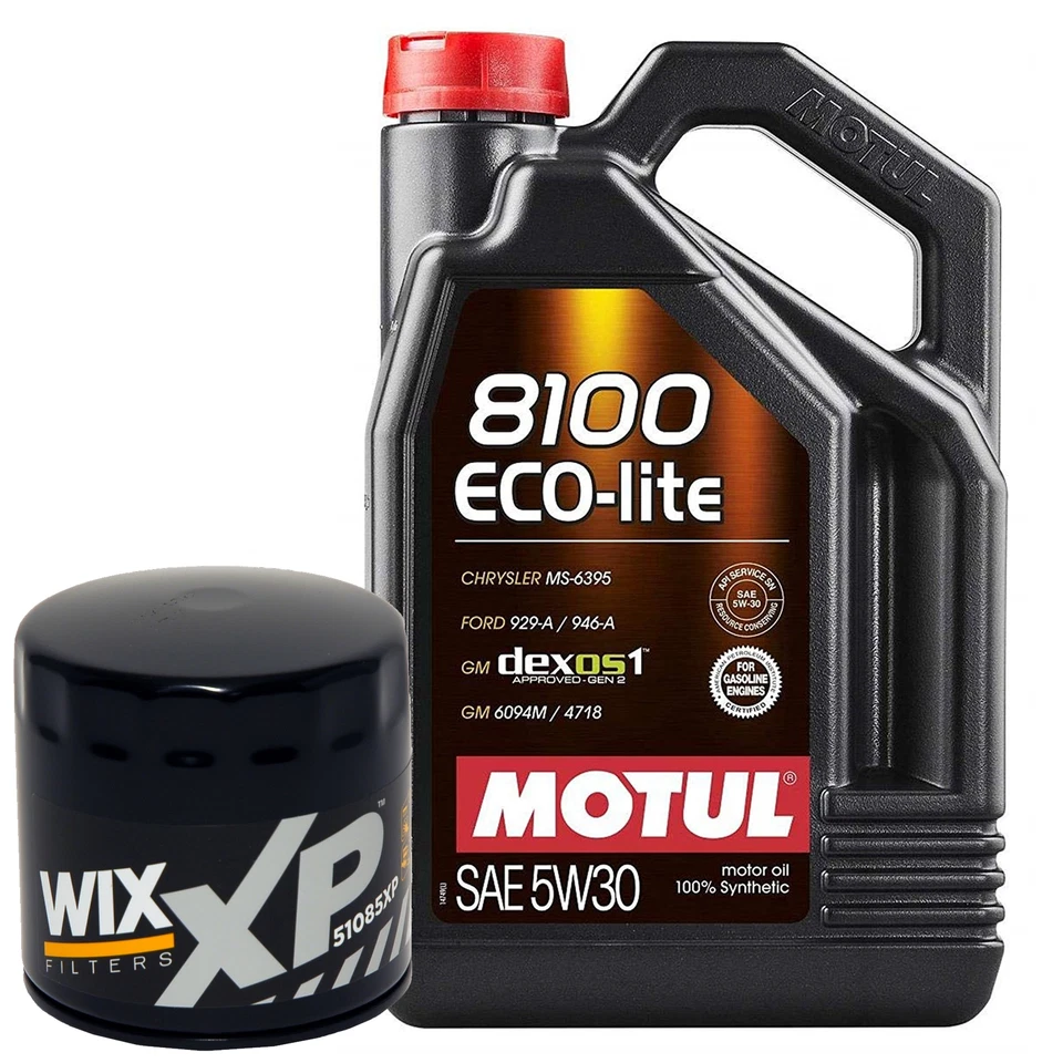 5L Motul 8100 ECO-LITE 5W30 Wix XP Filter Motor Oil Change Kit API SP-RC - Image 1 of 1