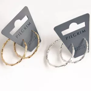 New Pilgrim Minimalist Bold Hoop Earrings Chic Women Everyday Jewelry 2Colors - Picture 1 of 6