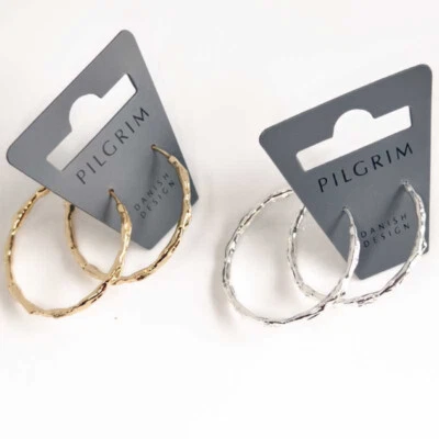 Nuevos Pendientes de Aro Peregrino Minimalista Audaz Elegante Mujer Joyería Diaria 2 Colores Foto 1 de 4