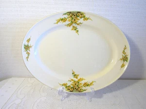 EDWIN M KNOWLES 442E1T Hostess USA Yellow Flowers 15 3/8" Oval Serving Platter - Picture 1 of 3